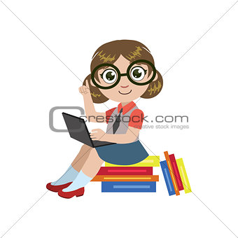 Girl In Glasses Reading