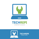 Vector computer and laptop repair logo