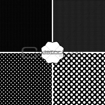4 dotted patterns - seamless vector collection