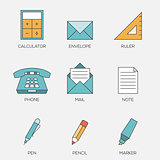 Office tools color line icons vol 2
