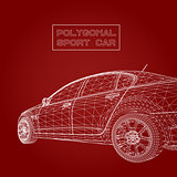 Abstract Creative concept vector background of 3d car model. Sports car.