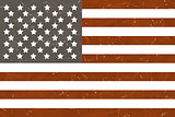 Grunge American flag. Vector illustration.