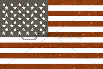 Grunge American flag. Vector illustration.