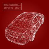 Abstract Creative concept vector background of 3d car model. Sports car.