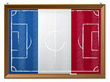 Soccer field drawing with french flag