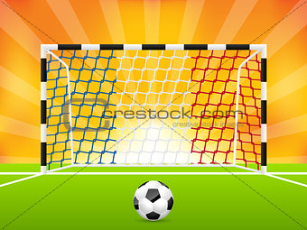 Soccer background with french flag net
