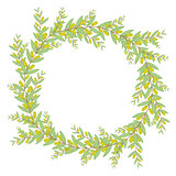 Olive wreath. Isolated vector illustration on white background. 