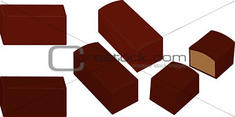 chocolate unwrapped candy, isolated on white