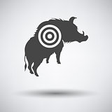 Boar silhouette with target icon