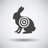 Hare silhouette with target  icon