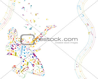 Musical background with guitarist 