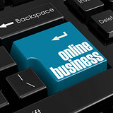 Online business enter button on omputer keyboard