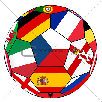 Ball with flag of Czech in the center