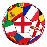 Ball with flag of England in the center