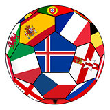 Ball with flag of Iceland in the center