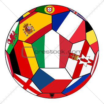 Ball with flag of  Italy in the center
