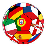 Ball with flag of Portugal in the center - vector