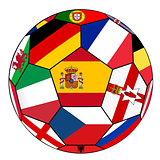 Ball with flag of Spain in the center - vector