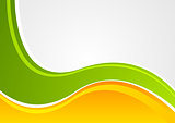 Bright green and orange wavy corporate background