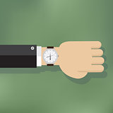 Illustration of a human hand with watch
