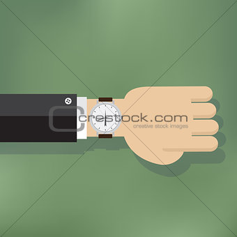 Illustration of a human hand with watch