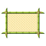 Bamboo frame with wicker pattern isolated on white