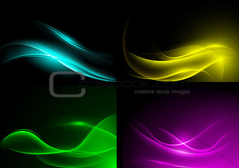 Light Wave Color Background Set