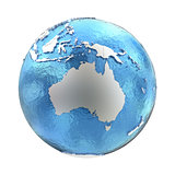Australia on silver Earth