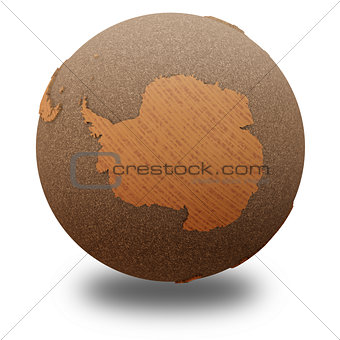 Antarctica on wooden planet Earth