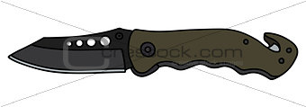 Modern dark clasp knife