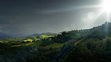 bad weather landscape at Urbino Italy