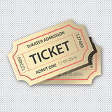 Two cinema tickets pair . Isolated on transparent background, vector illustration