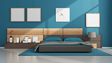 Blue contemporary bedroom