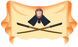 Crossed Samurai wooden swords