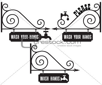 Street sign Wash Your Hands