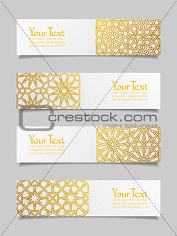 Set of banners with traditional ornament