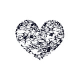 Grunge heart stylized vector illustration