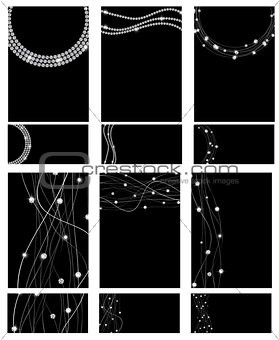 Abstract Luxury Black Diamond Business Card Set Templates Vector