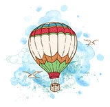 Air balloon and watercolor blots