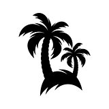 Black vector palm tree icon