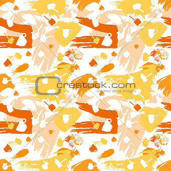 Color spots coffee seamless pattern