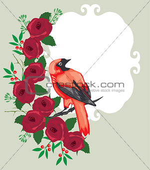 Floral Frame With Birds