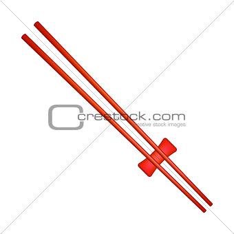 Wooden chopsticks in red design