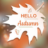 Hello Autumn orange card design