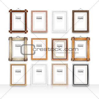 Wooden Frame on a Glossy Surface