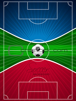 Abstract blue red soccer brochure