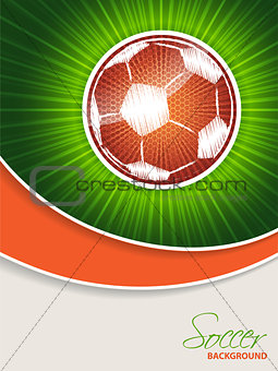 Abstract soccer brochure with orange ball