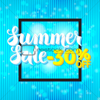 Summer Sale Lettering Blue Abstract