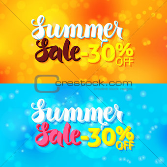 Summer Sale Web Banners Abstract Blur