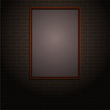 Brick wall with frame, vector illustration
